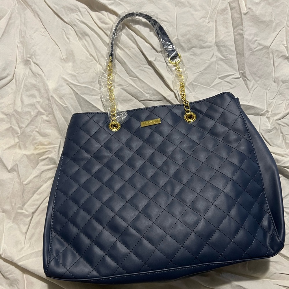 Joy & Iman Navy Leather Purse